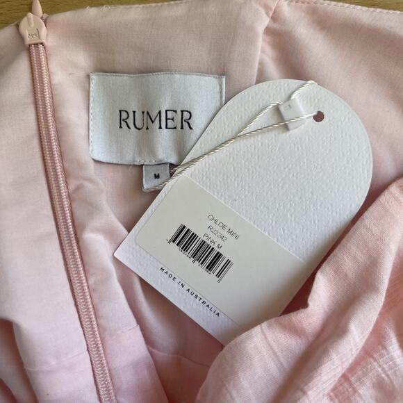 Rumer x Revolve Chloe Mini Dress Womens Size Medium Buttons Puff Sleeve - Picture 5 of 7